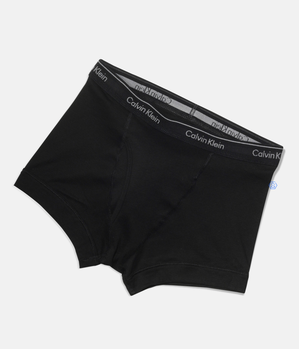 Calvin Klein 100% Cotton Trunks 黑色內褲 (NB4002A-001) (3入組)