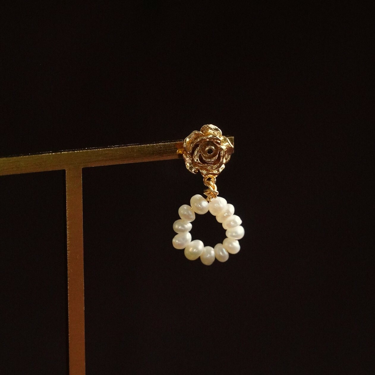 18KGP Rose confession耳環