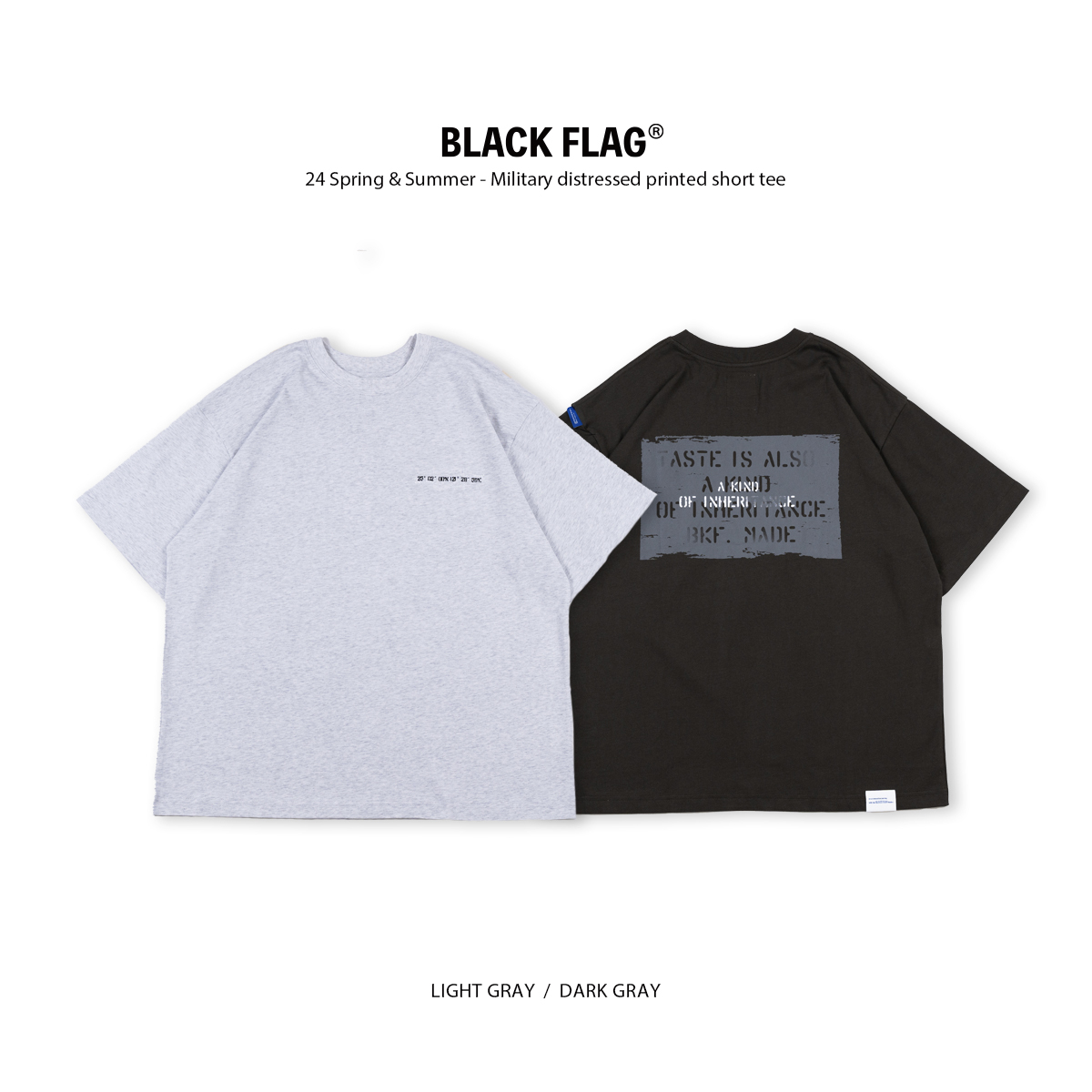 BLACK FLAG Military Tee 沙場文字印花T【JBF24T009】