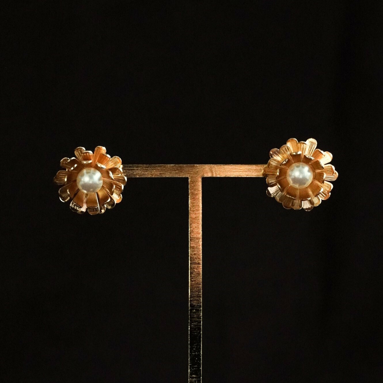 18KGP Flowers shadow耳環