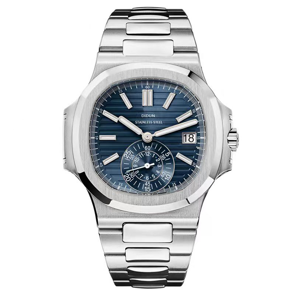 【DIDUN 迪頓】鸚鵡螺款 帶日期 浮雕錶盤 不鏽鋼 夜光石英錶 DDN-018 -