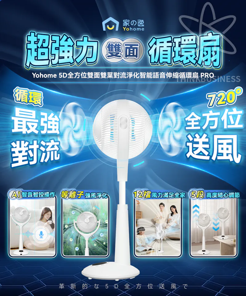 Yohome 5D伸縮循環扇 PRO震撼上市！風扇品類の天花板【10/19 截單，預計 :10月尾至11月中發貨】