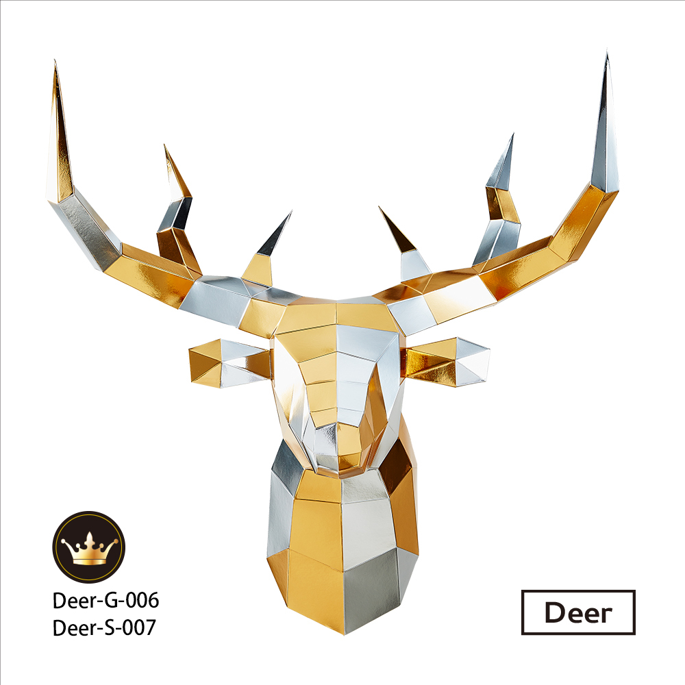 鹿頭(全金箔)拼圖+鹿頭(全銀箔)拼圖