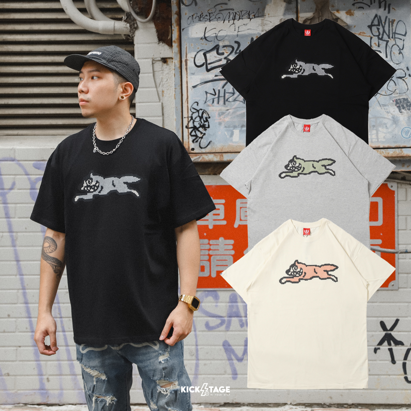 **特價商品售出不退換**BBC ICE CREAM PEBBLES S/S TEE 米白 灰色 黑色 毛圈飛狗 短T【IC441-2200】