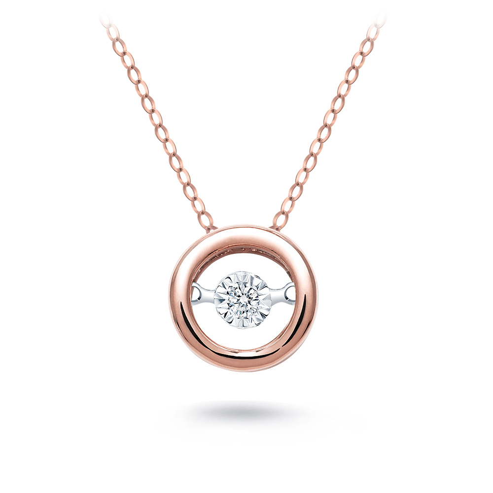 18K玫瑰金圓形靈動項鍊
