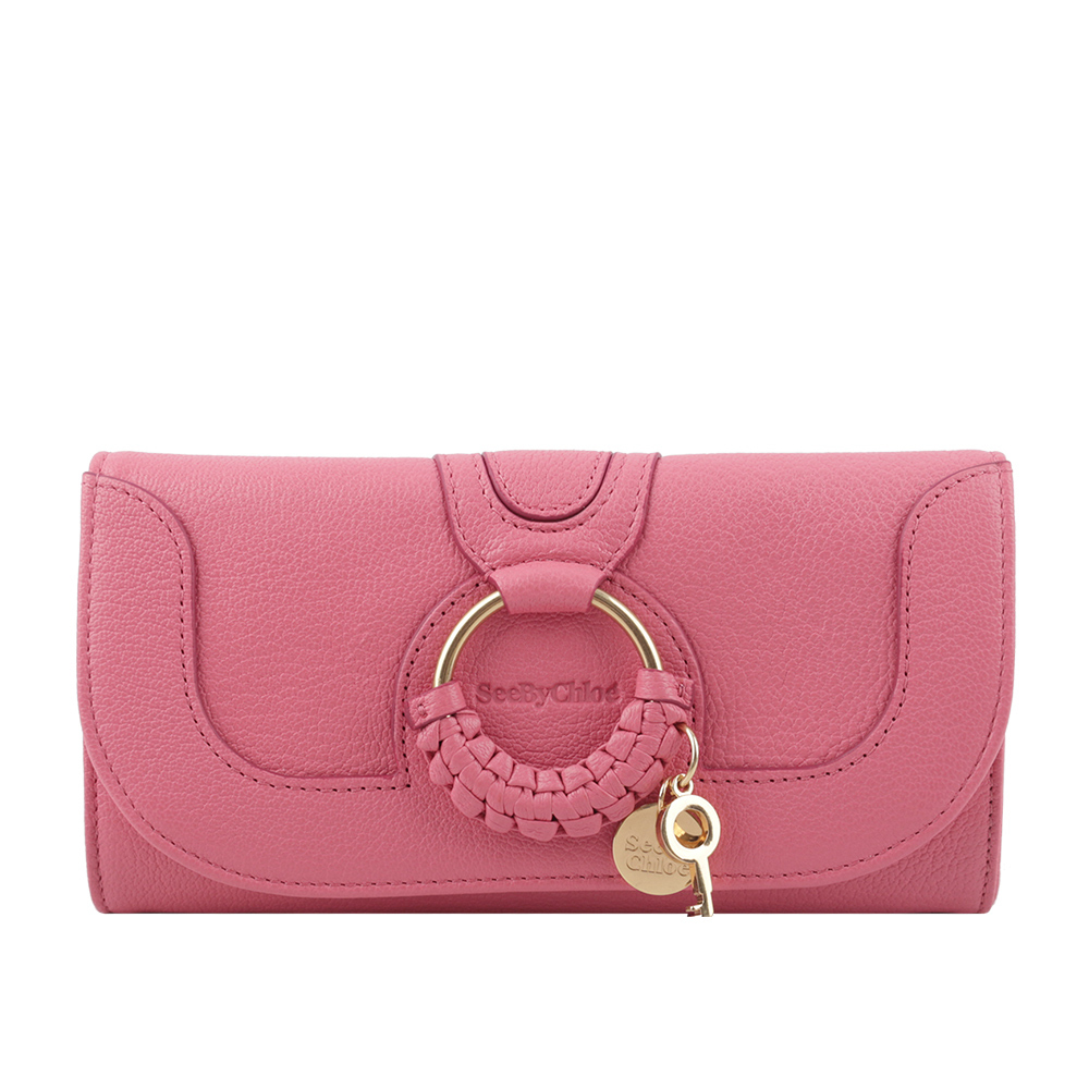 【SEE BY CHLOE】HANA系列壓釦翻蓋長夾(粉紅色) CHS24UP761E40 6O1