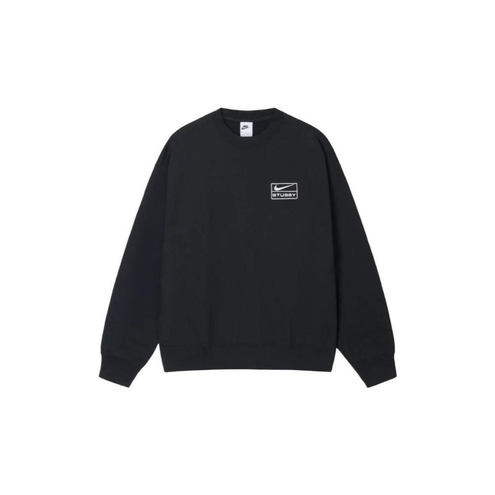Nike x Stüssy Crew Fleece 聯名款 大學T 黑色/灰色 DO5311-010/DO9338-063
