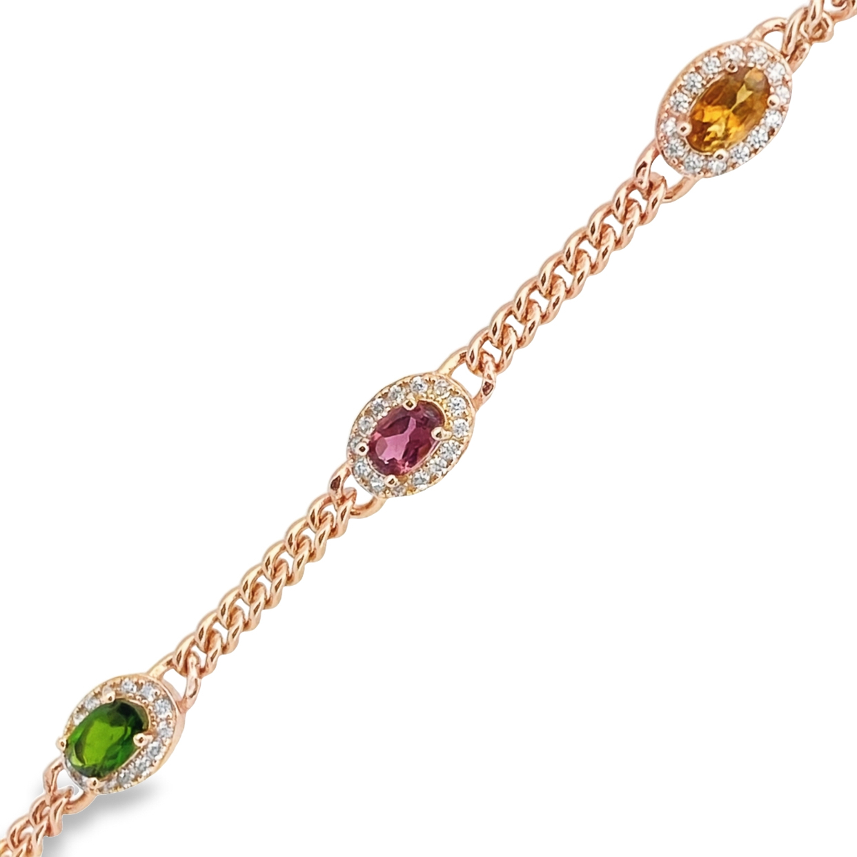 T36玫瑰金碧璽雙鏈