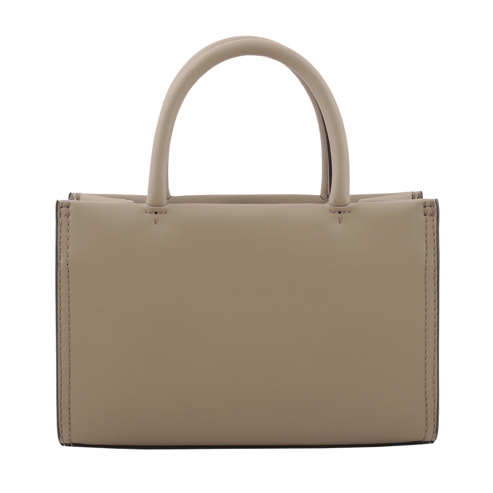 【TORY BURCH】Ella 圓形標誌牛皮迷你二用托特包(陶灰色) 145613 201