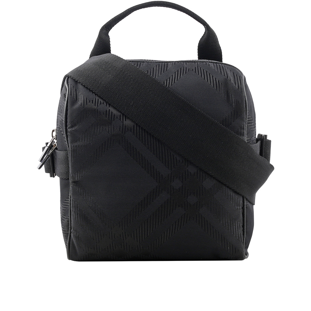 【BURBERRY】格紋緹花帆布手提/斜背二用包