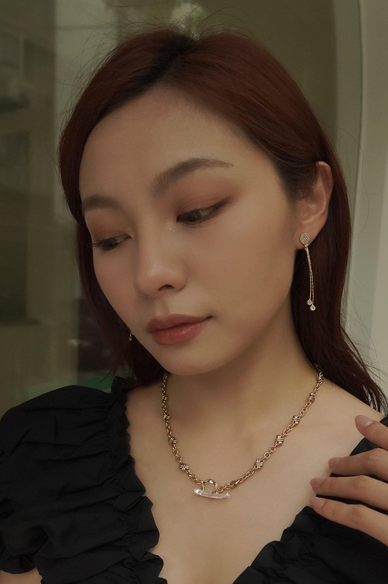 18KGP Silver lining耳環