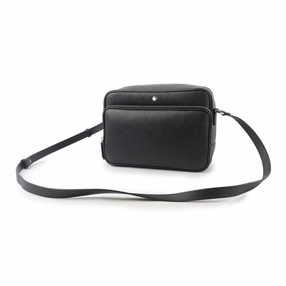 【MONT BLANC】Sartorial 匠心系列防刮牛皮郵差包(黑色) 198127