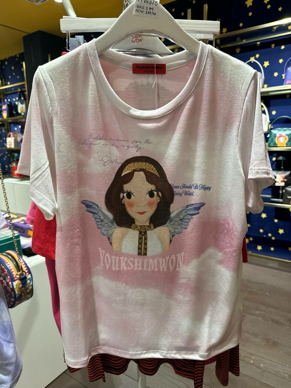 [S] YSW ANGEL LUNA PRINT T-SHIRT,PINK, J2WTS43PKLNF (SYW275)