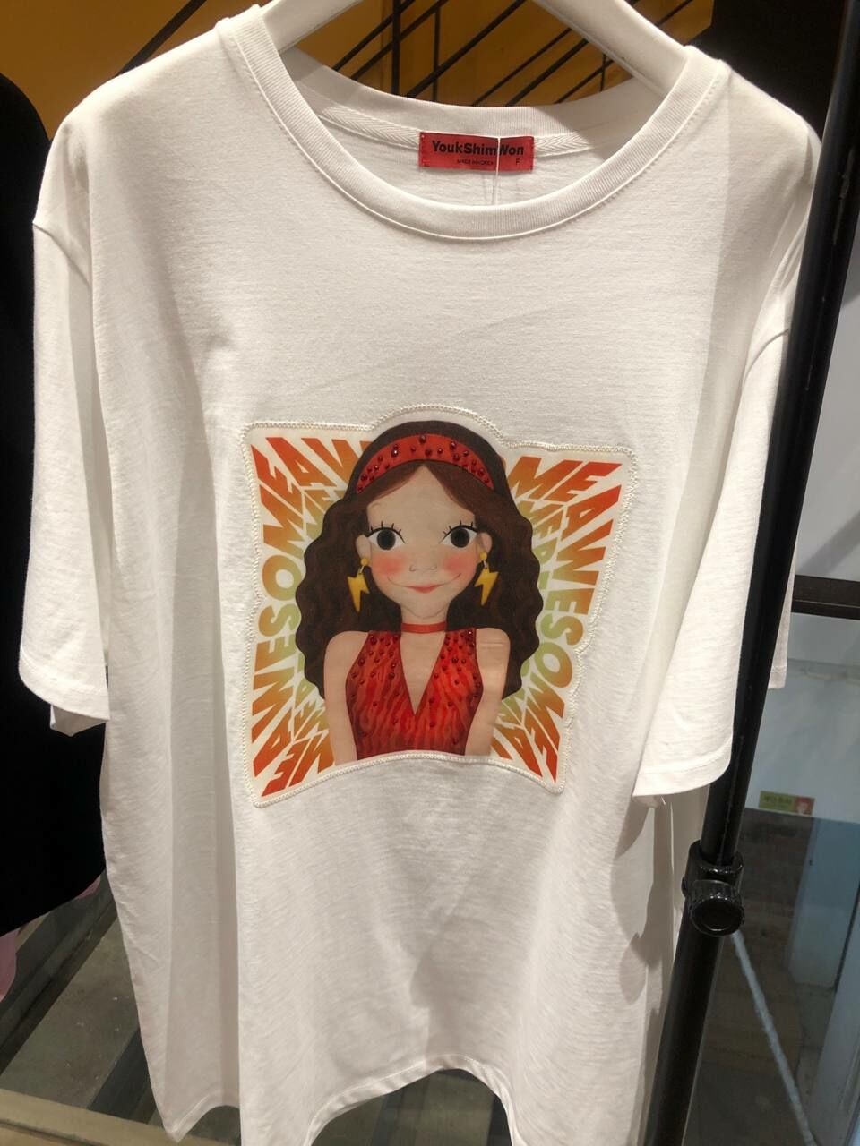 [S] YSW LUNA AWESOME PRINT T-SHIRT,WHITE, I2WTS34WHLNF (SYW276)