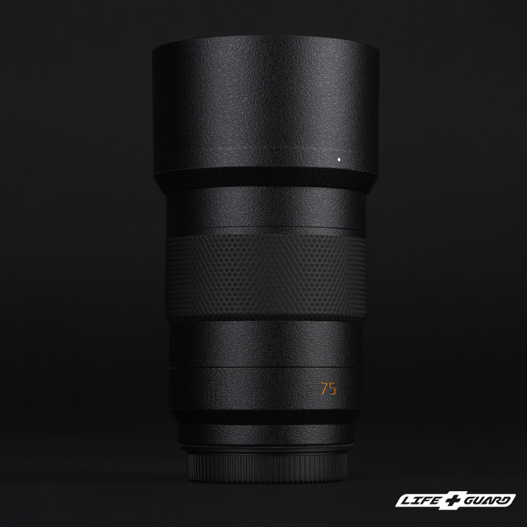 LIFE+GUARD 鏡頭貼膜安裝示意，適用 Leica 75mm F2
