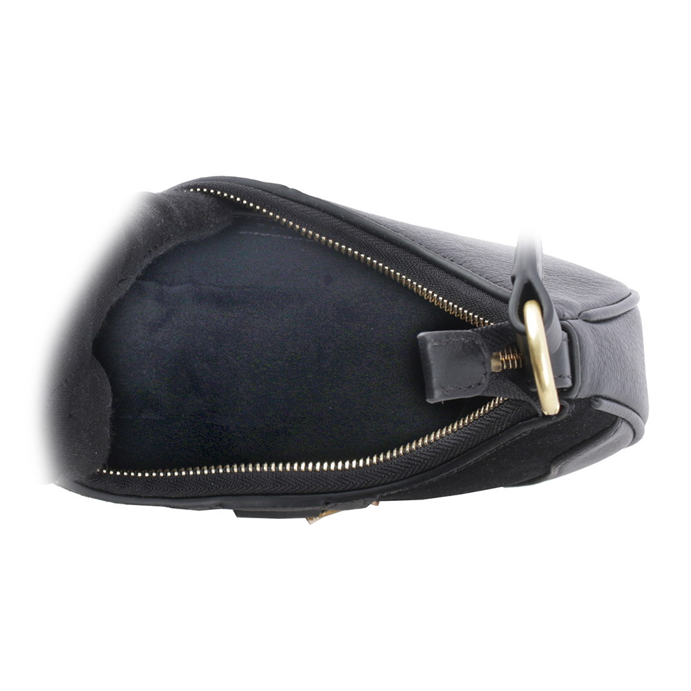 【SEE BY CHLOE】Hana 牛皮拼麂皮半月肩背包(黑色) CHS24USC17417 001