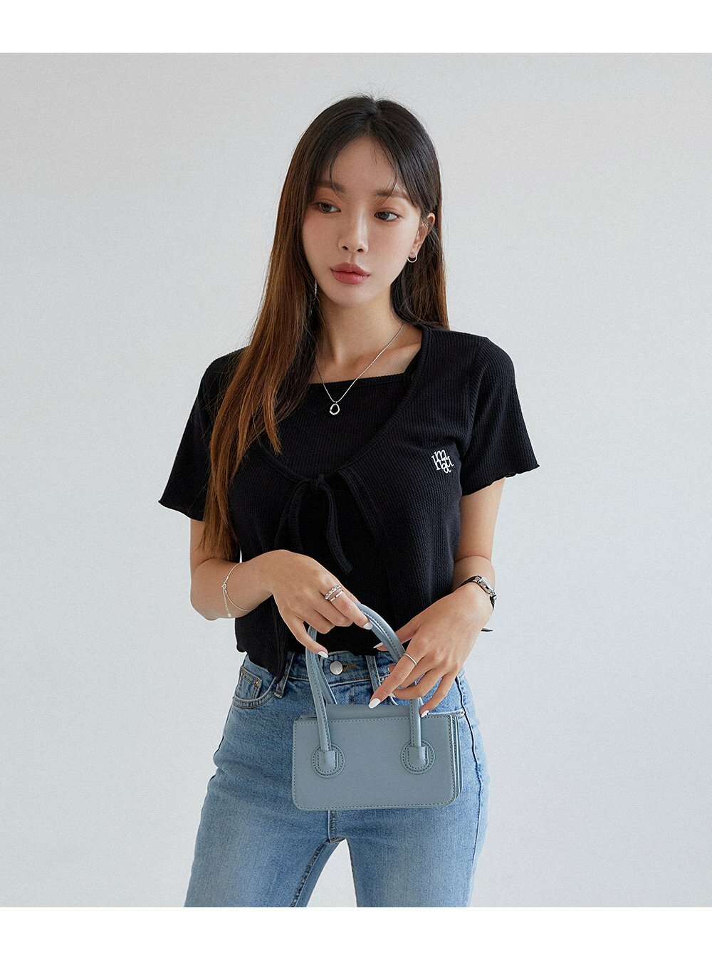 Muah Muah 綁帶兩件式上衣 綁帶 兩件式 上衣 背心 罩衫 3色/預購