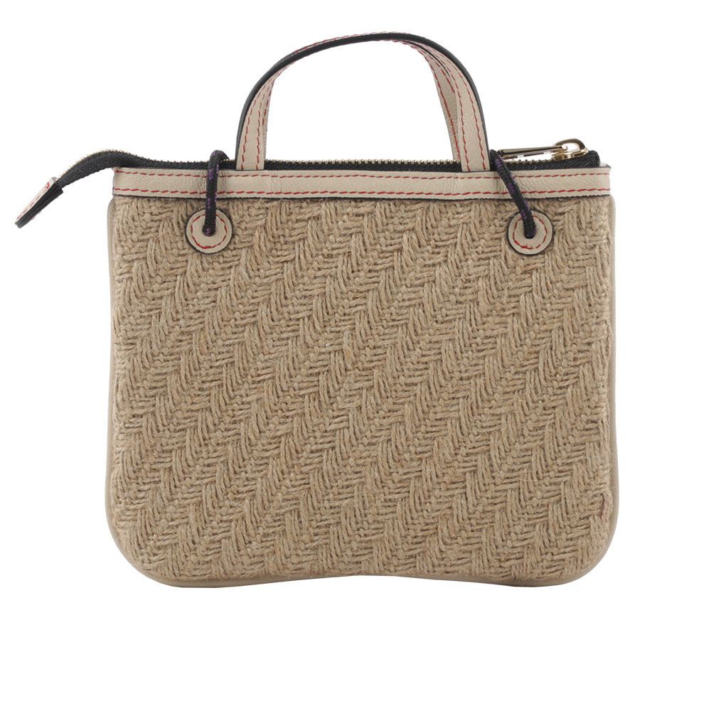 【SEE BY CHLOE】Jute 黃麻編織迷你手提/斜背二用包(米色) CHS24UPB28E25 223