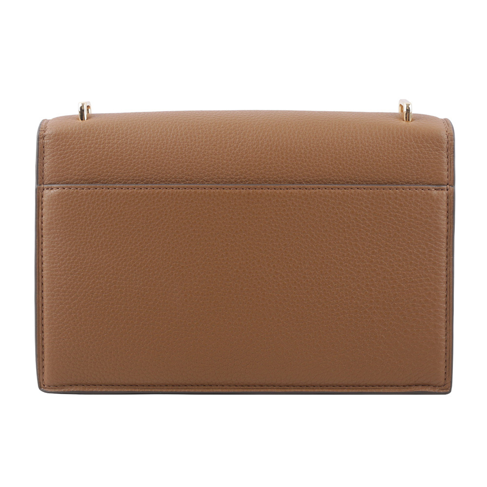 【TORY BURCH】Miller 荔枝皮革翻蓋肩背/斜背二用包(木棕色) 154675 202