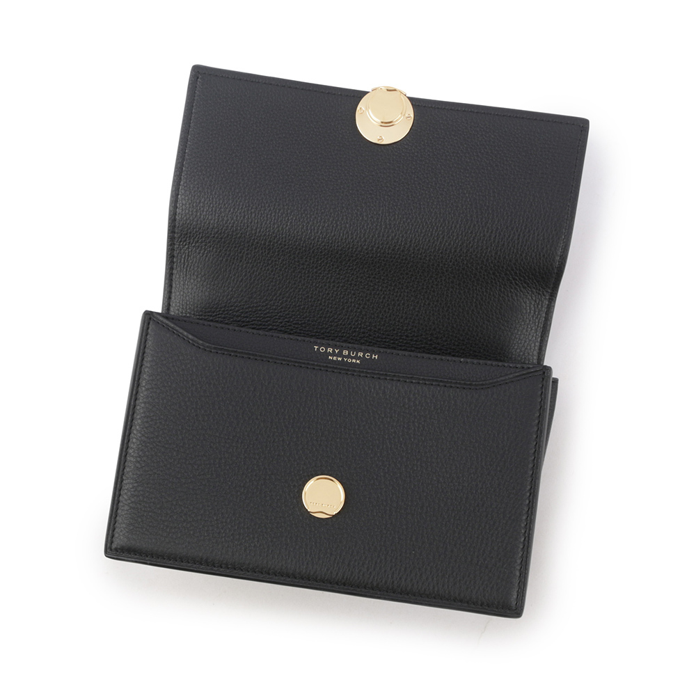 【TORY BURCH】Miller 荔枝皮革翻蓋肩背/斜背二用包(黑色) 154703 001