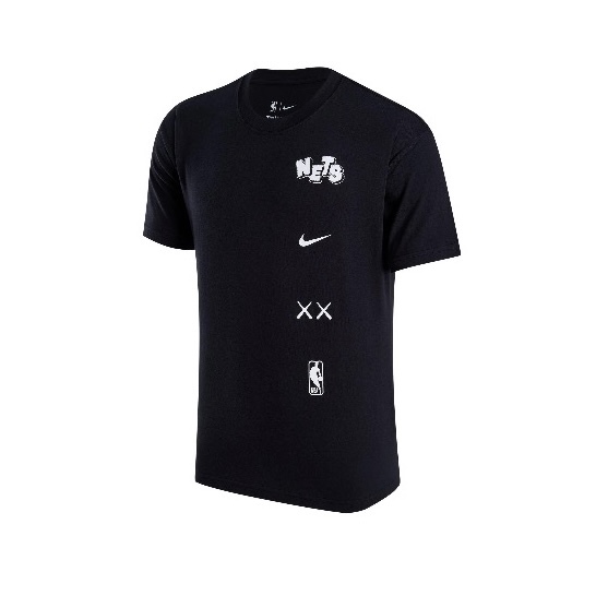 Nike x KAWS X Brooklyn Nets CITY EDITION NBA Courtside Max90 黑色 快速排汗 短袖 FN2017-010