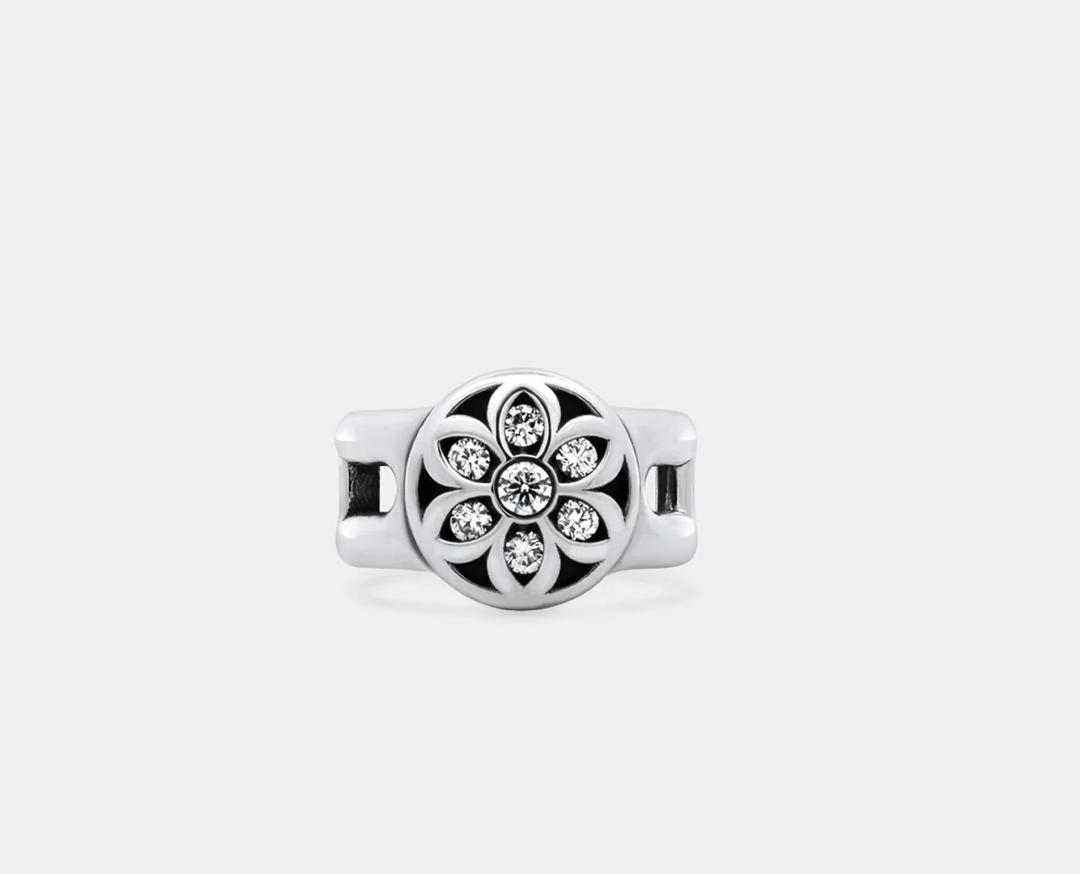 CIGAR BAND | WHITE DIAMONDS ROSETTE