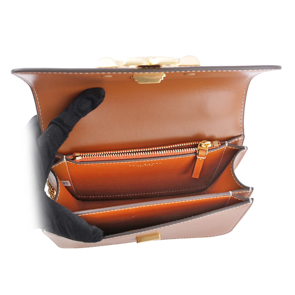 【TORY BURCH】Eleanor 大標誌翻蓋小款二用包(威士忌棕) 73589 201