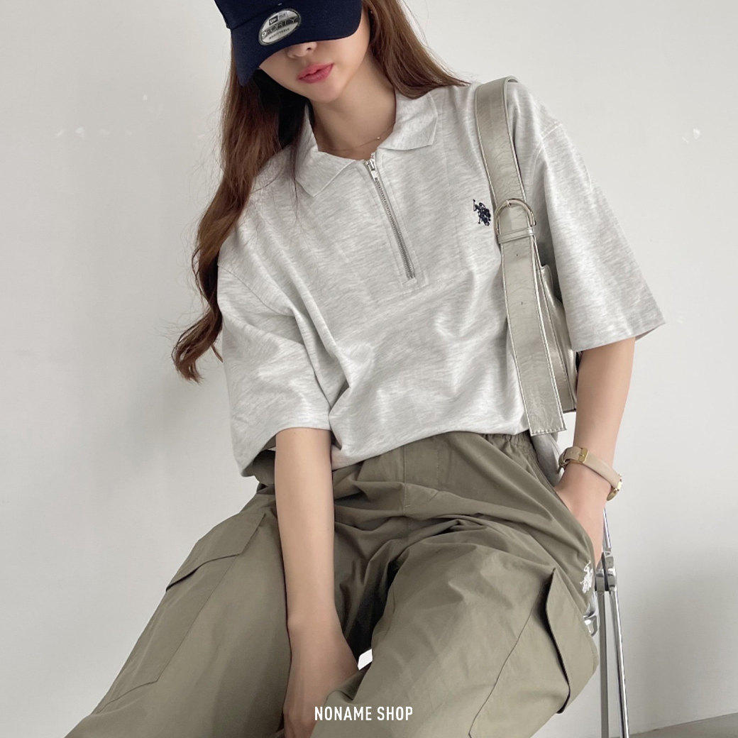 AEAE★韓国★人気★男女兼用★REUNION T-SHIRTS 2色 ユニセックス 男女兼用ゆったり ネクタイ付き ゼブラ柄 切り替え