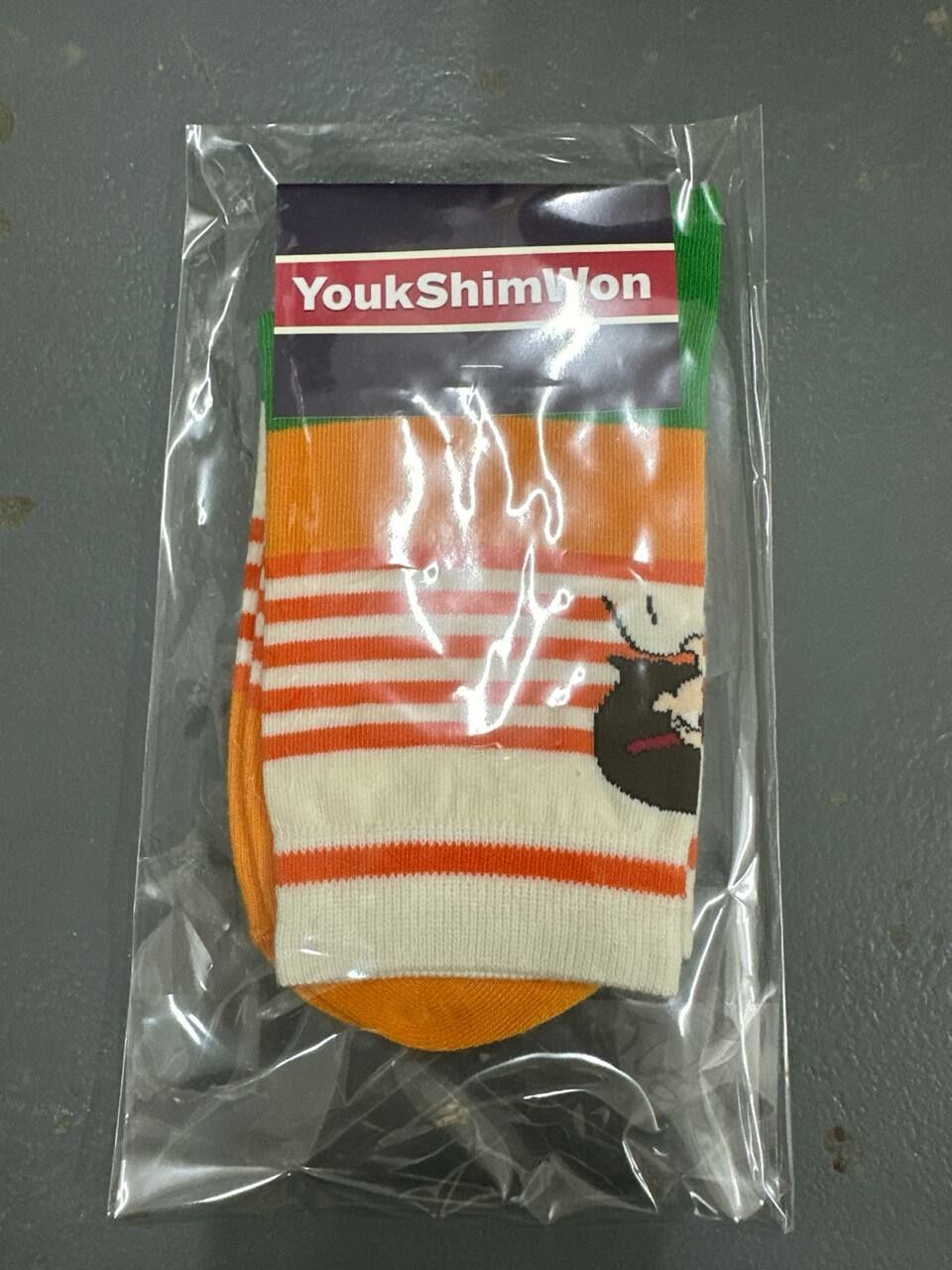 [S] YSW LIA STRIPE LOGO SOCKS,ORANGE, 8809190122217 (SYW291)