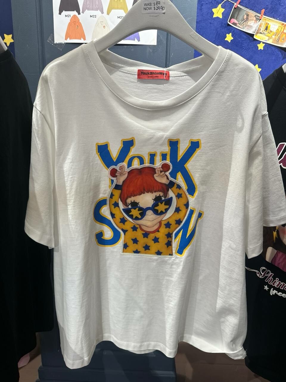 [S] YSW GAEDDONGI SUNGLASS T-SHIRT,WHITE, I2WTS37WHGDF (SYW293)