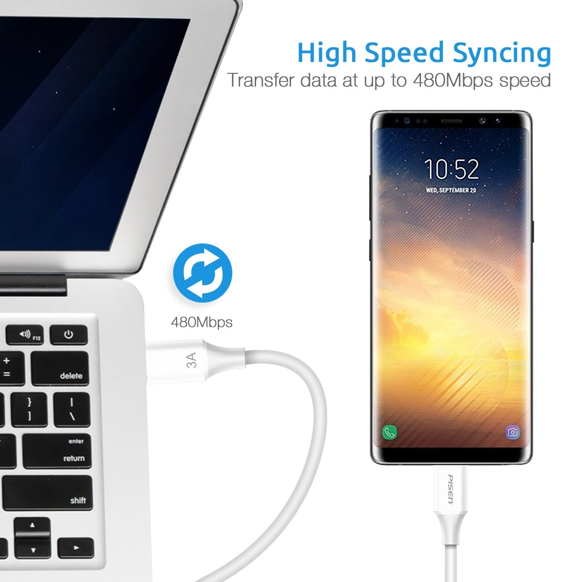 Pisen usb type-c ( C to C ) 1000mm 數據線