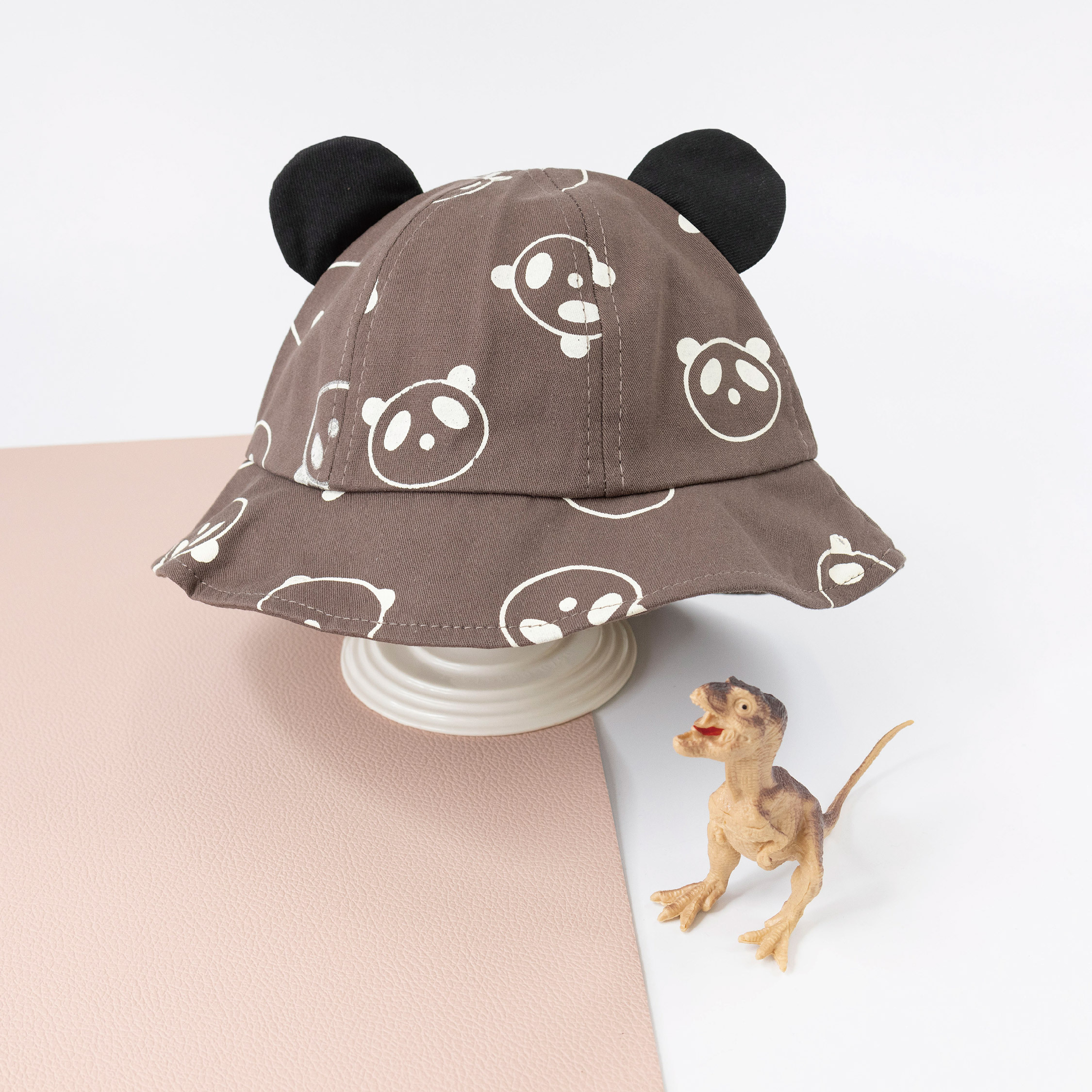 【JA1450】立體耳朵熊貓印花漁夫帽