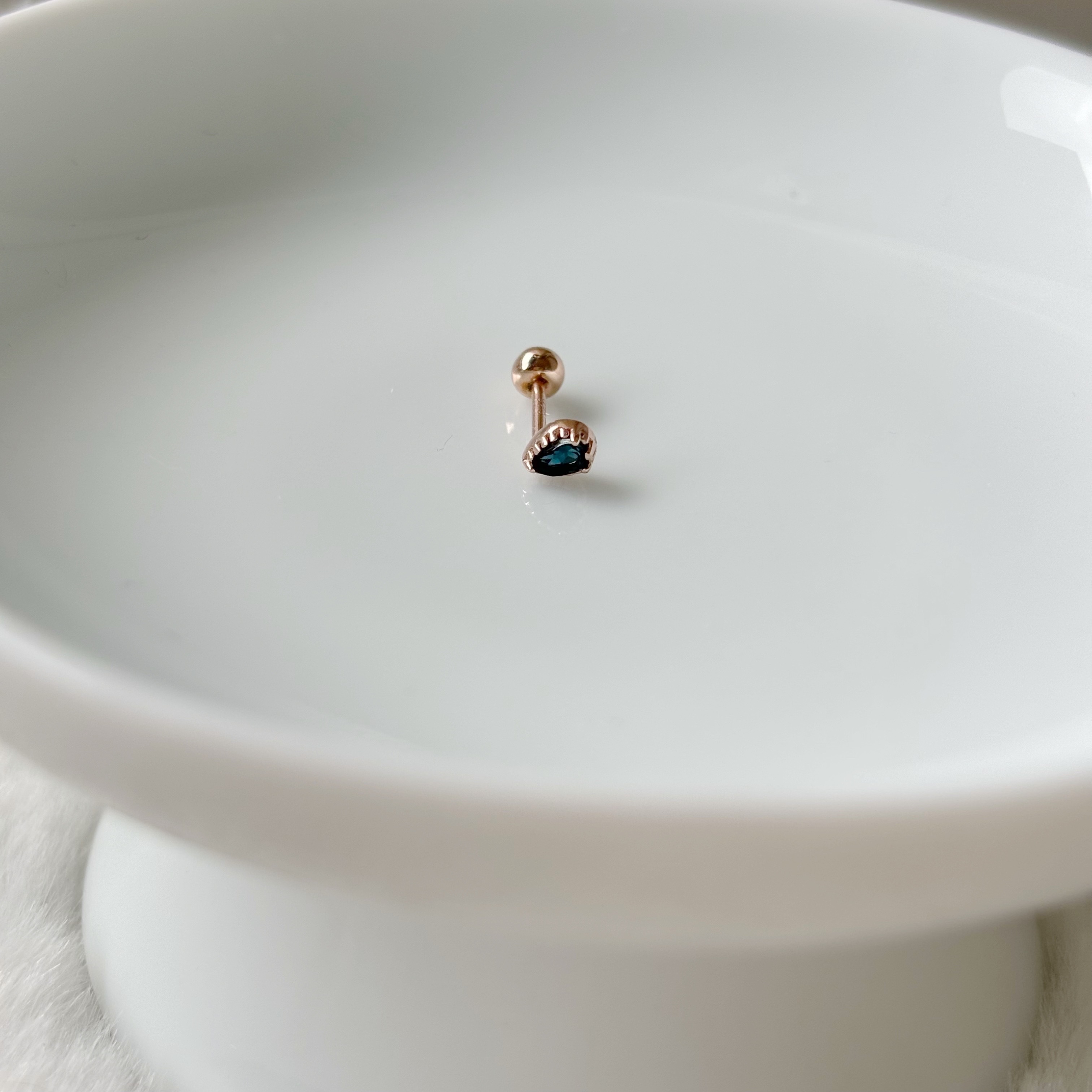 巴洛克水滴倫敦托帕石轉珠耳環