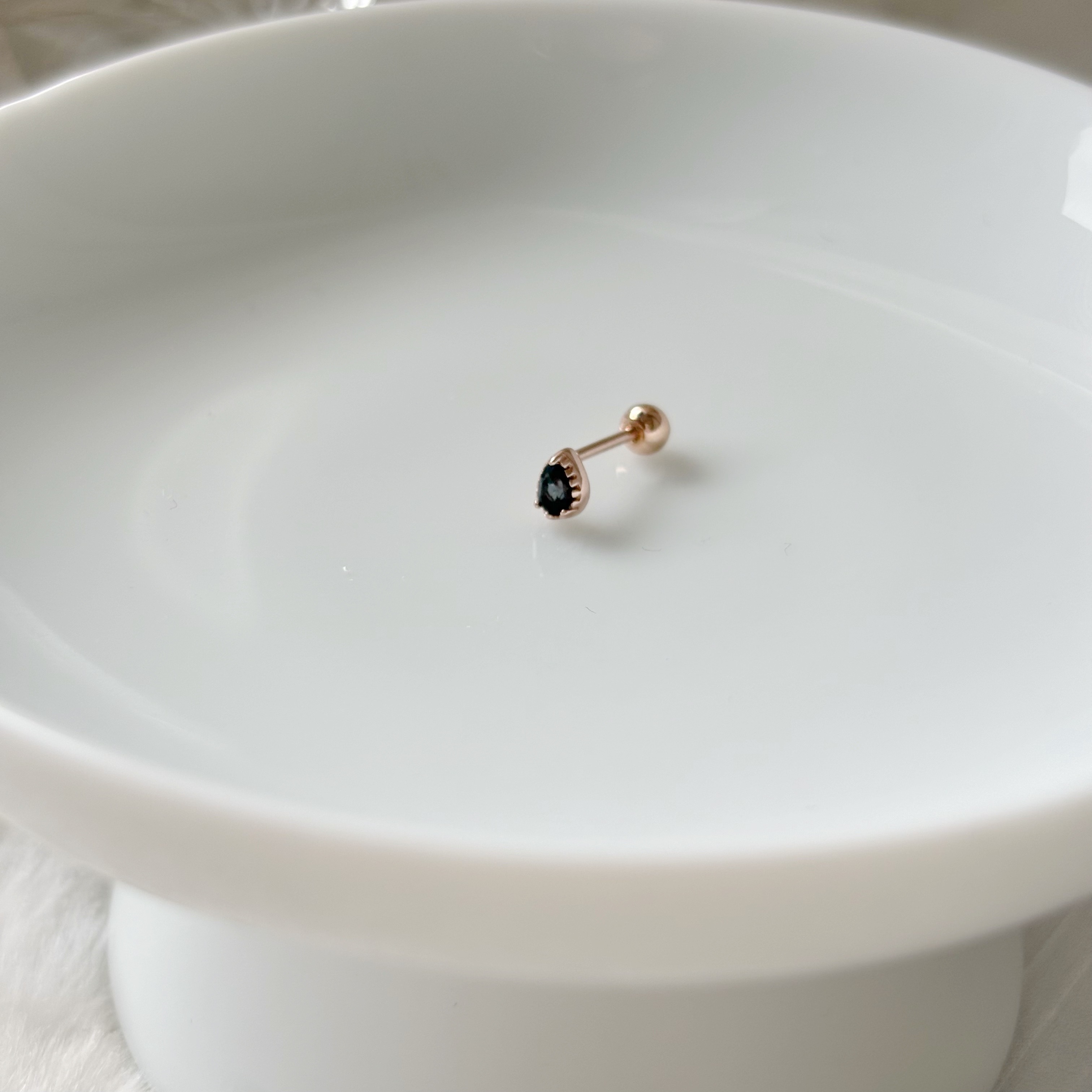 巴洛克水滴倫敦托帕石轉珠耳環