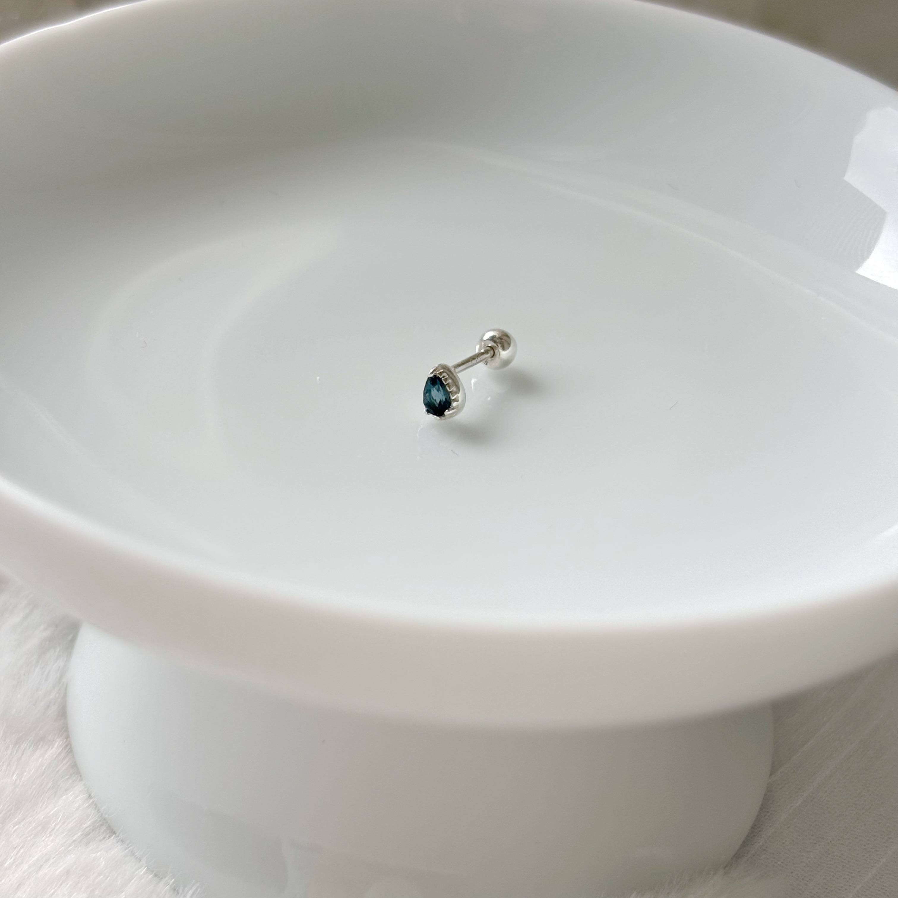 巴洛克水滴倫敦托帕石轉珠耳環