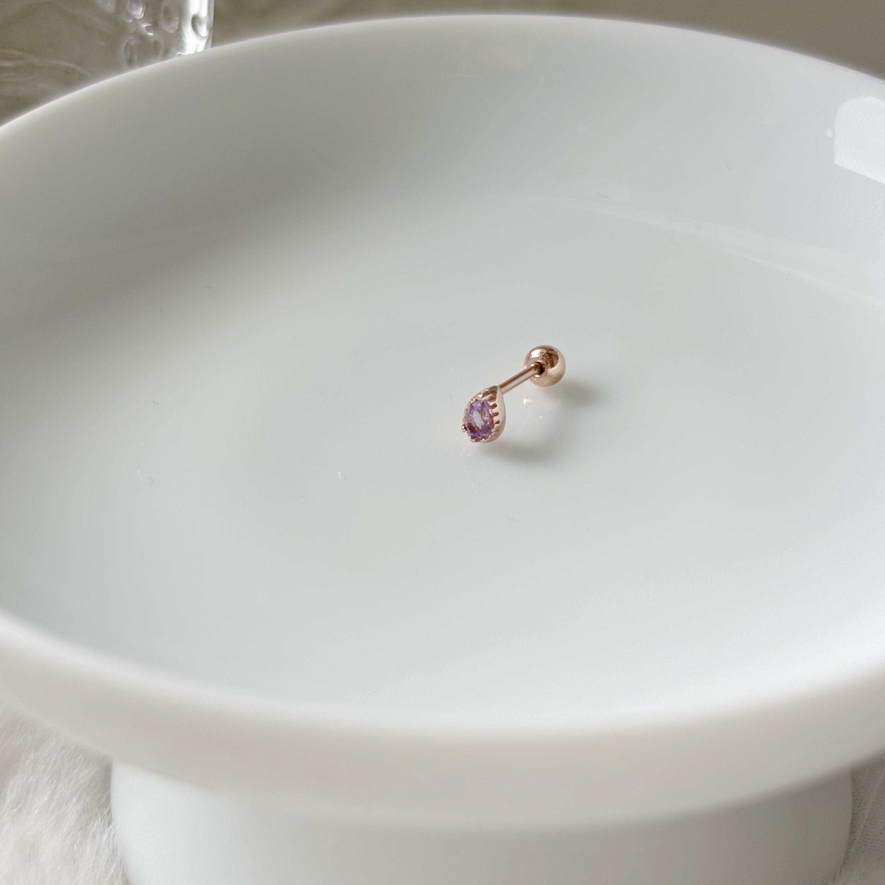 巴洛克水滴紫水晶轉珠耳環