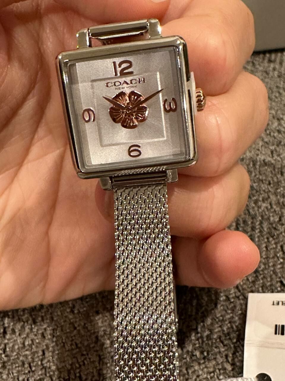 [S] LUXURY WATCH COACH 14503697 CASS STAINLESS STEEL MESH WHITE DIAL WATCH, 885997388290 (SZZ407)