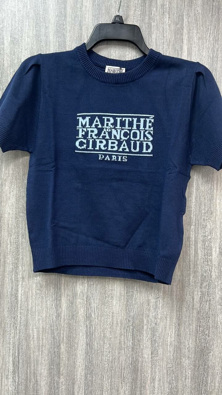 [S] MARITHE W CLASSIC LOGO HALF KNIT,NAVY, 1MG24CKN103NVY (SMR78)