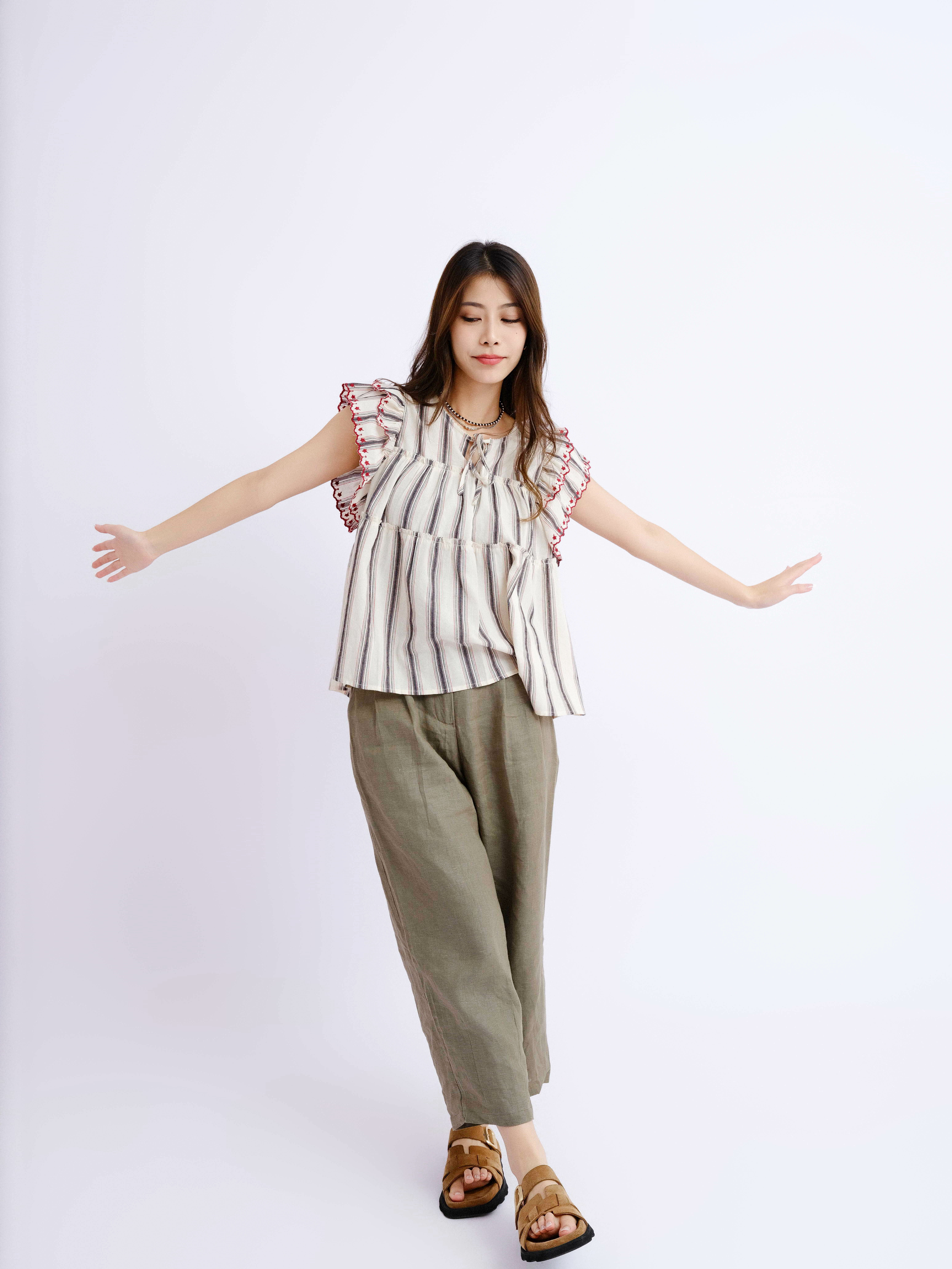 民族風直間娃娃上衣（現貨款式）