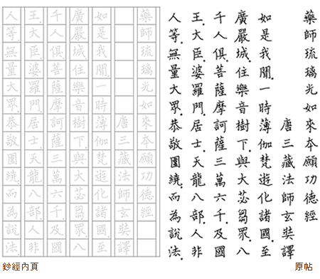 藥師經 硬筆鈔經本