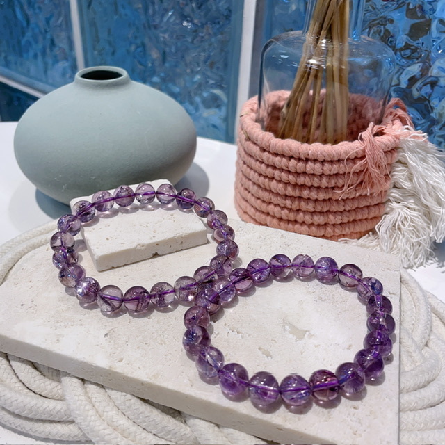 彩虹閃片紫水晶手串 9+mm