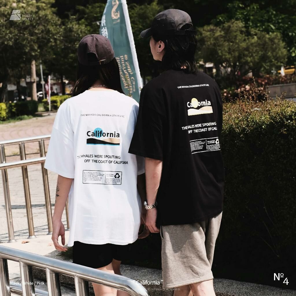 【逢甲 FUZZY】California Tee 潮流 日常 美式 圖案 Logo 短T 短Tee 黑 白 珊瑚粉