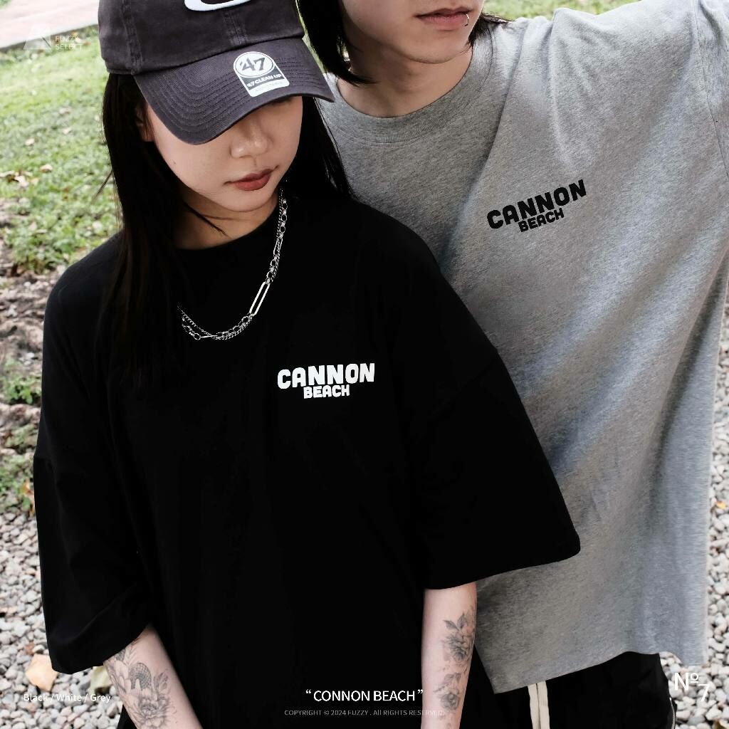 【逢甲 FUZZY】Cannon Beach Tee 潮流 日常 美式 圖案 Logo 短T 短Tee 黑 白 麻灰