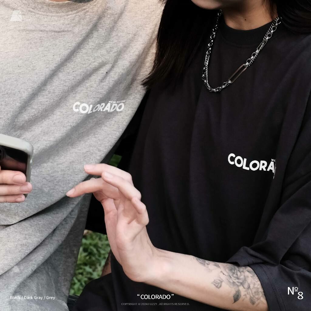 【逢甲 FUZZY】Colorado Tee 潮流 日常 美式 圖案 Logo 短T 短Tee 黑 灰 麻灰