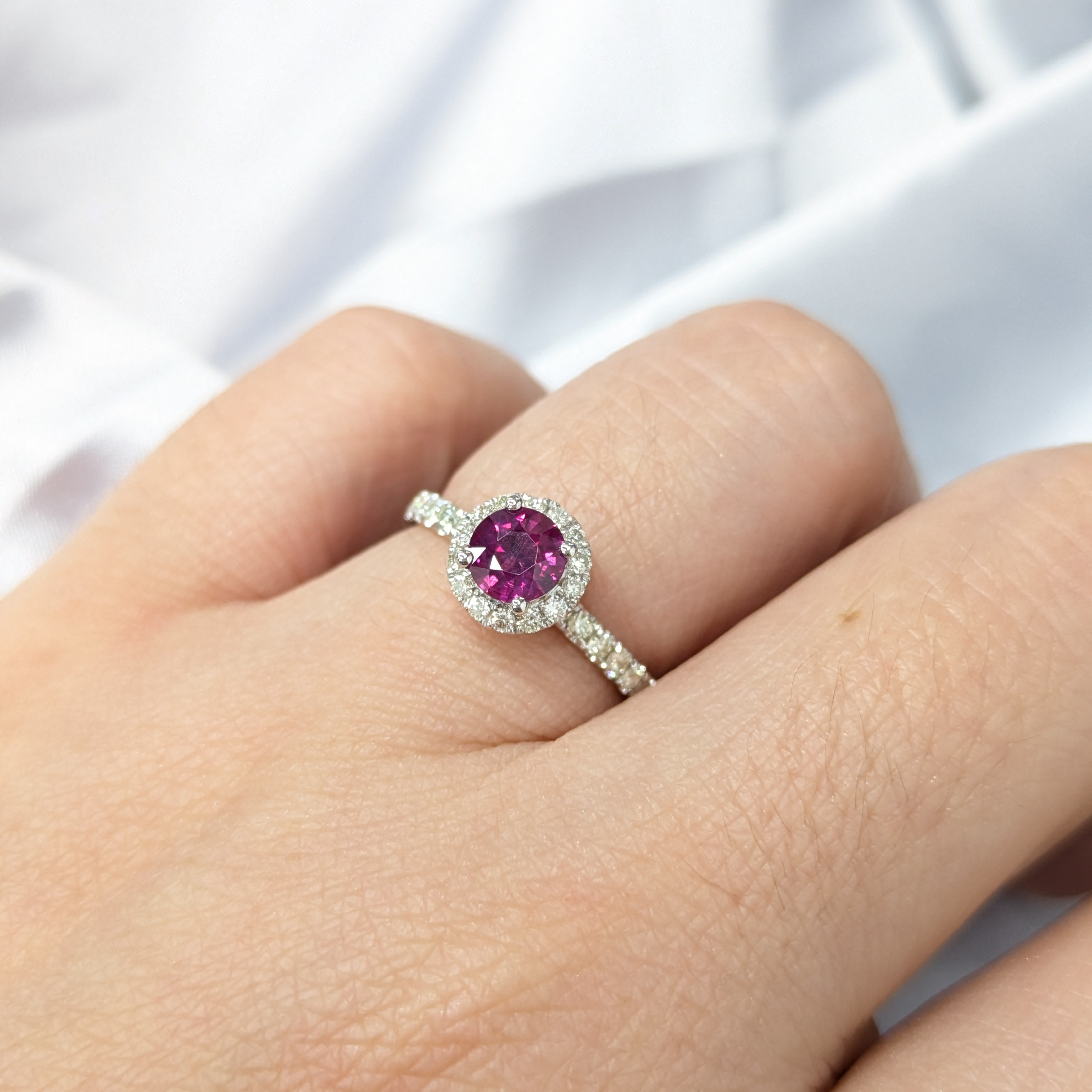 18K White Gold 0.70ct Ruby and Diamond Ring
