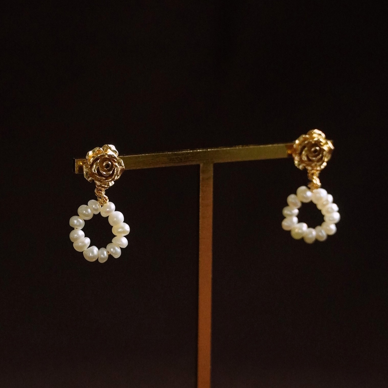 18KGP Rose confession耳環