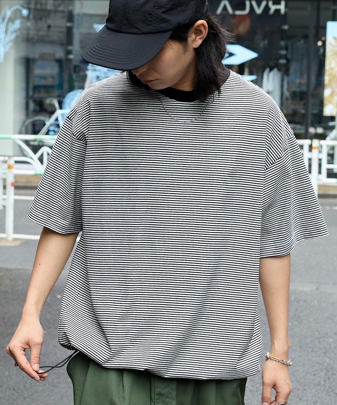 iSNEAKERS | MONO-MART  條紋抽繩上衣