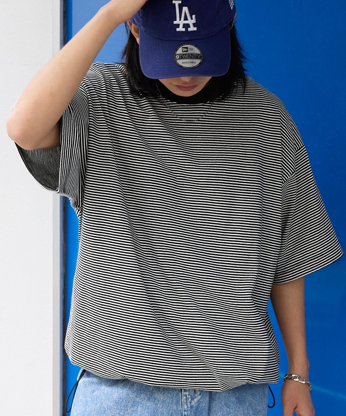 iSNEAKERS | MONO-MART  條紋抽繩上衣