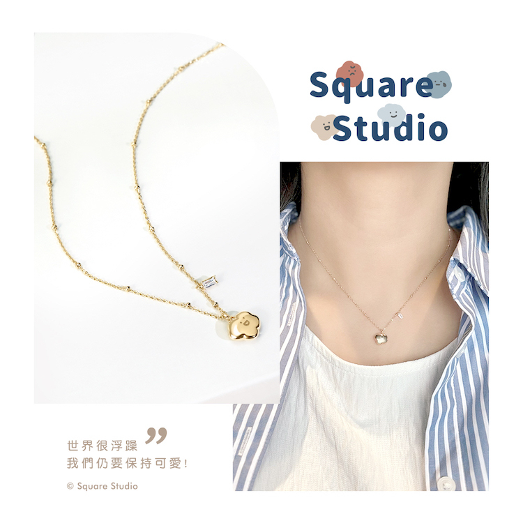 Square Studio方坊經典系列-樂樂晶鑽純銀項鍊