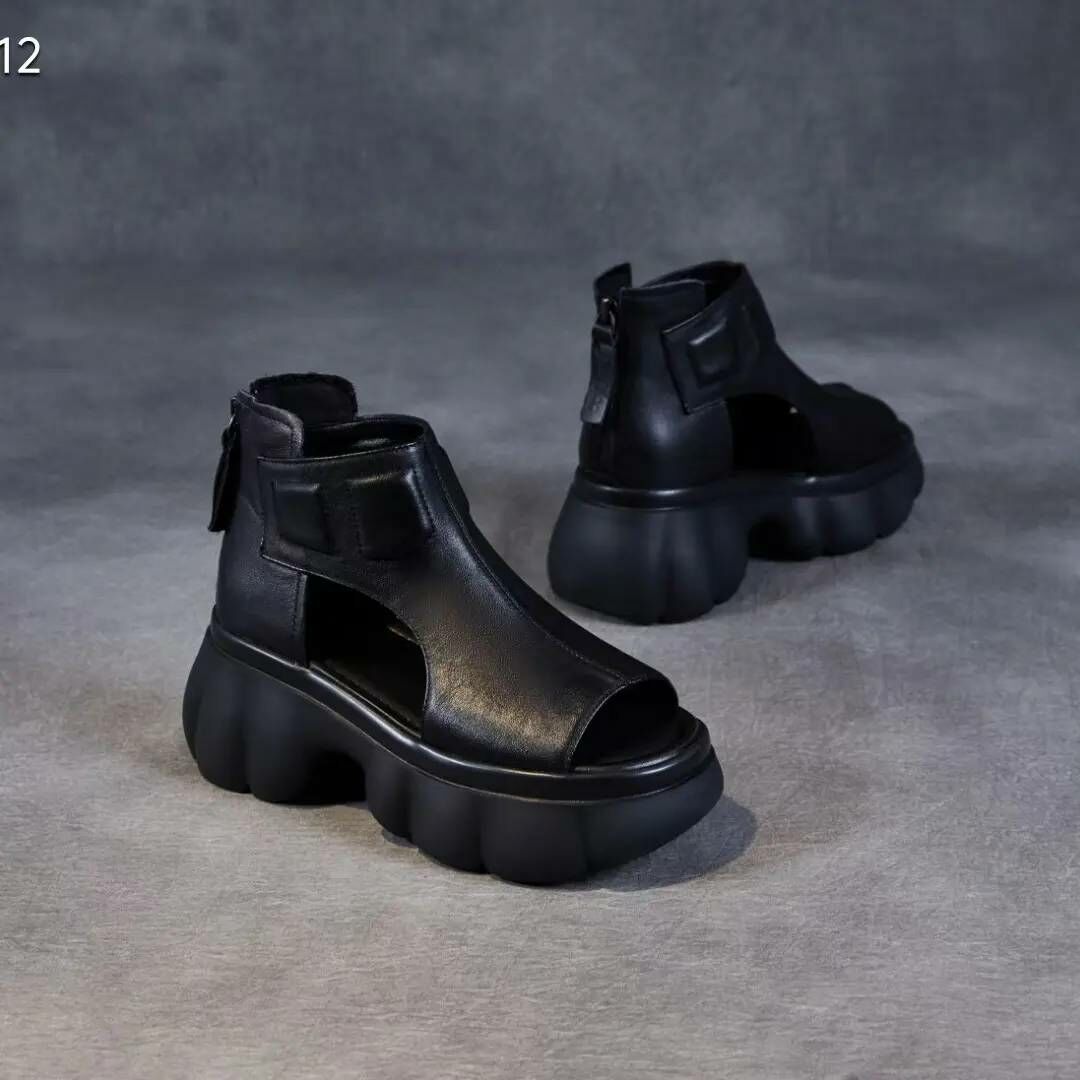 復古羅馬露趾涼鞋